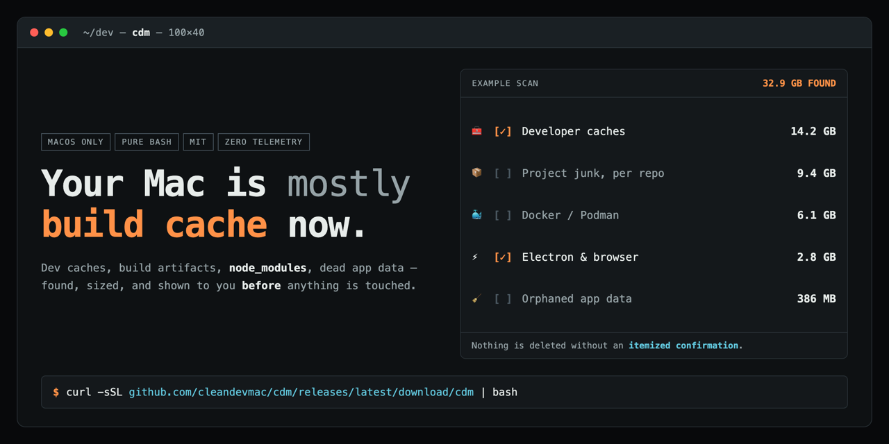 CleanDevMac screenshot